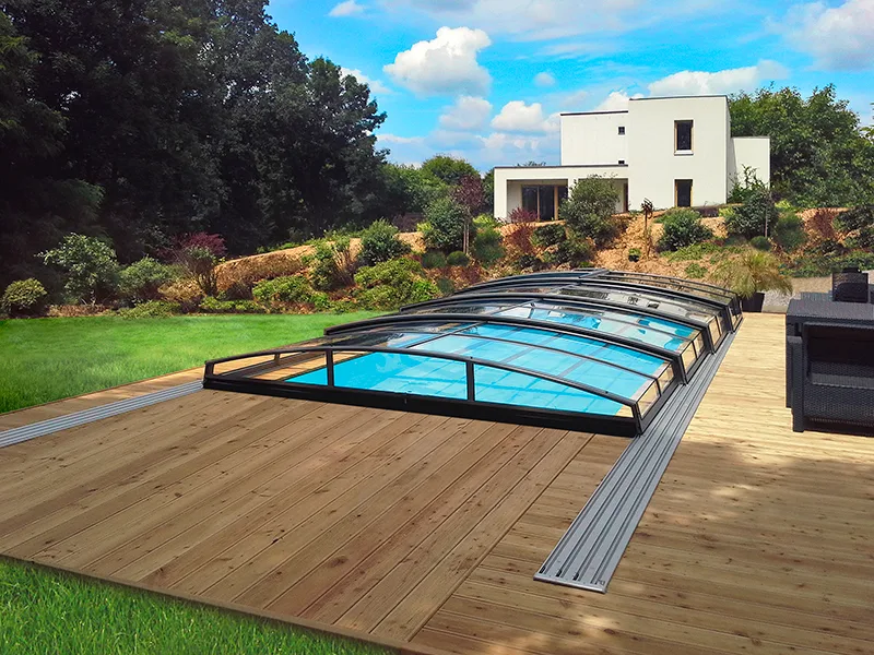 Abri de piscine bas