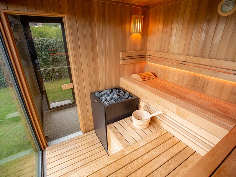 Sauna traditionnel en bois en Isère
