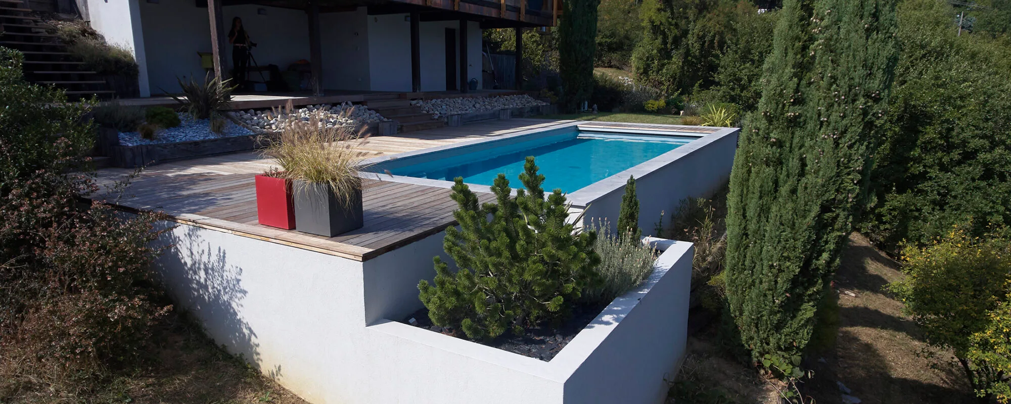Piscine rectangulaire hors sol de 8.50 x 3.50 m