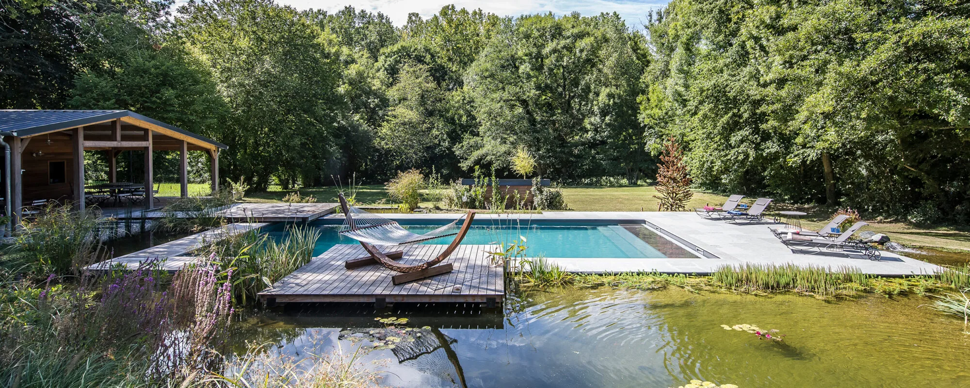 Piscine naturelle avec bassin écoresponsable en Nord-Isère (38)